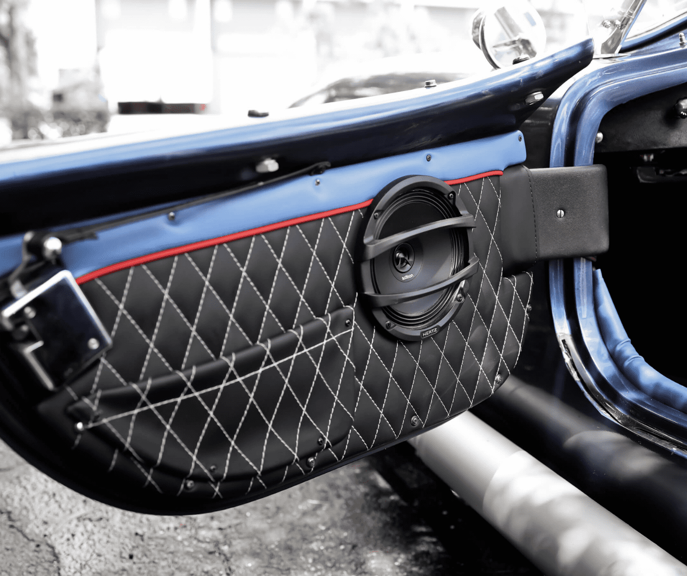 Door panel reupholstery on Shelby Cobra